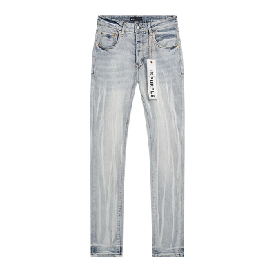 Purple Brand Striped Washed Straight Denim Jeans Light Blue PU165 02