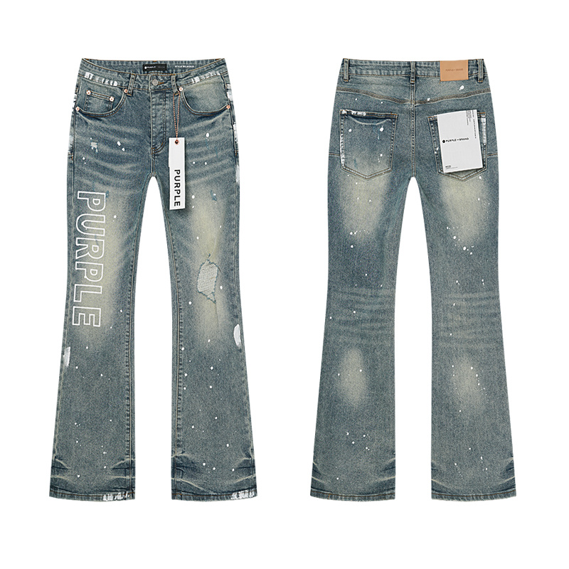 Purple Brand Vintage Washed Distressed Bootcut Denim Jeans PU193
