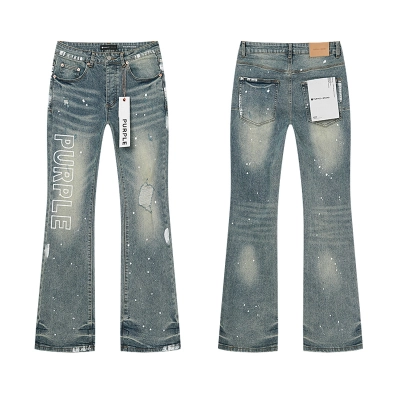 Purple Brand Vintage Washed Distressed Bootcut Denim Jeans PU193 01