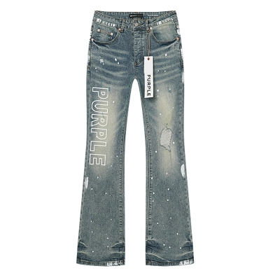 Purple Brand Vintage Washed Distressed Bootcut Denim Jeans PU193 02