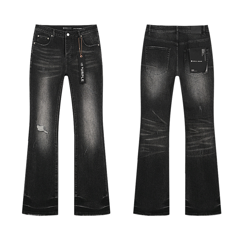 Purple Brand Washed Bootcut Denim Jeans Black PU151
