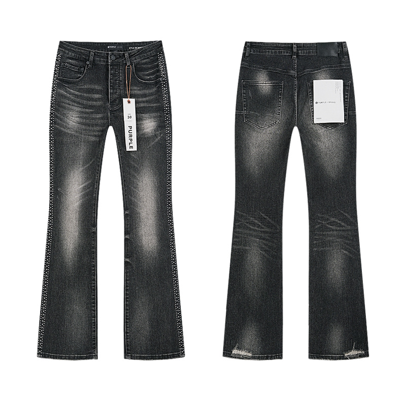 Purple Brand Washed Bootcut Denim Jeans Black PU167