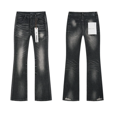 Purple Brand Washed Bootcut Denim Jeans Black PU167 01