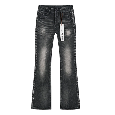 Purple Brand Washed Bootcut Denim Jeans Black PU167 02