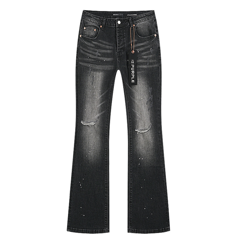 Purple Brand Washed Bootcut Denim Jeans Black PU169