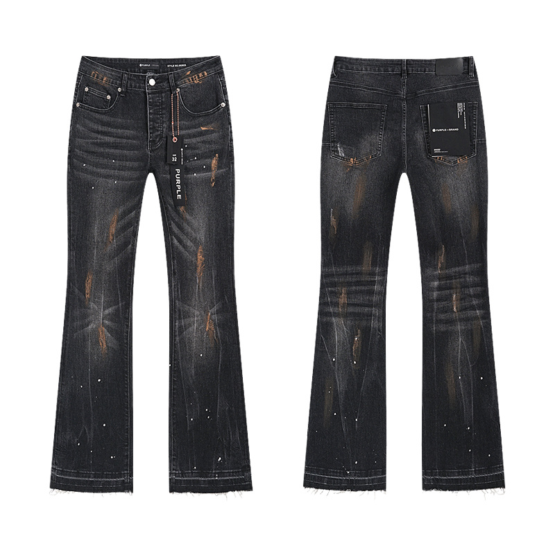 Purple Brand Washed Bootcut Denim Jeans Black PU170