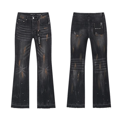 Purple Brand Washed Bootcut Denim Jeans Black PU170 02