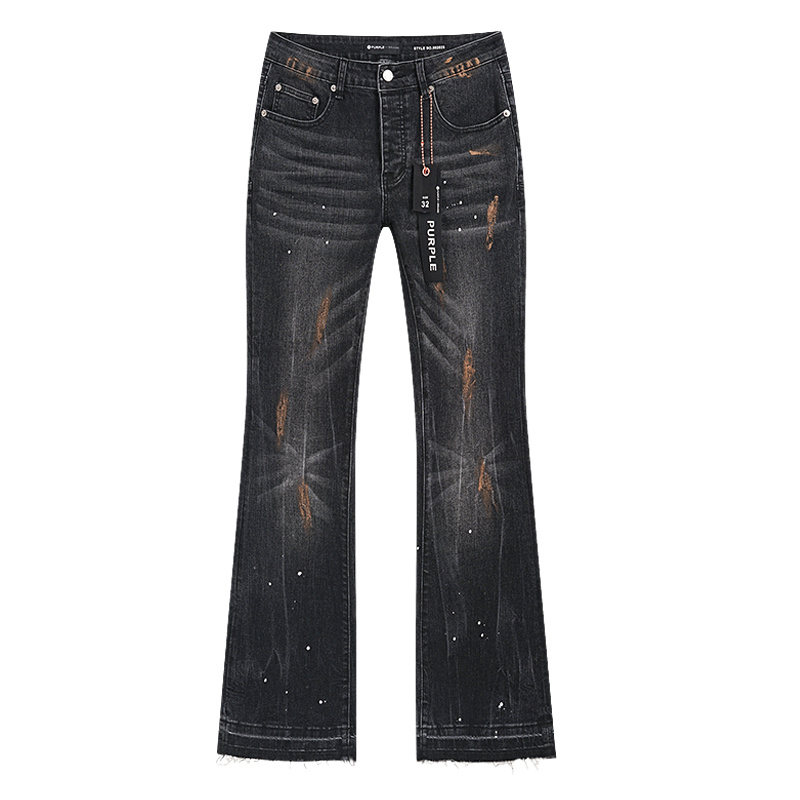 Purple Brand Washed Bootcut Denim Jeans Black PU170