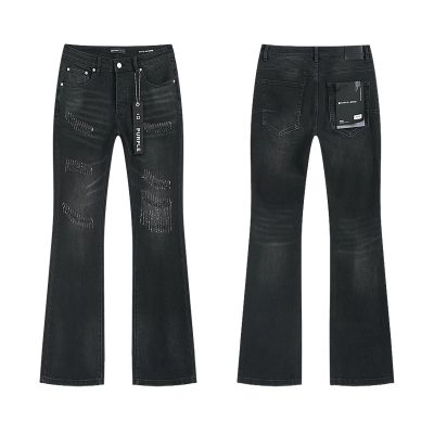 Purple Brand Washed Bootcut Denim Jeans Black PU705 01
