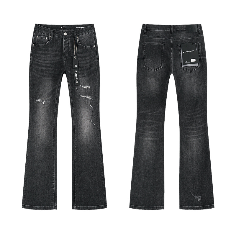 Purple Brand Washed Bootcut Denim Jeans Black PU706