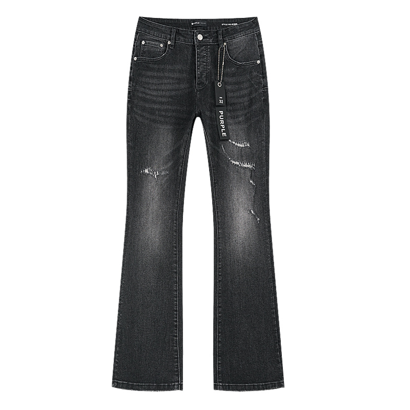 Purple Brand Washed Bootcut Denim Jeans Black PU706