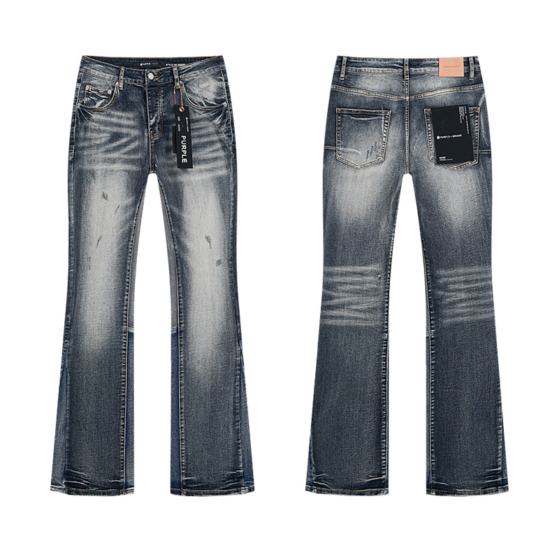Purple Brand Washed Bootcut Denim Jeans Blue PU149