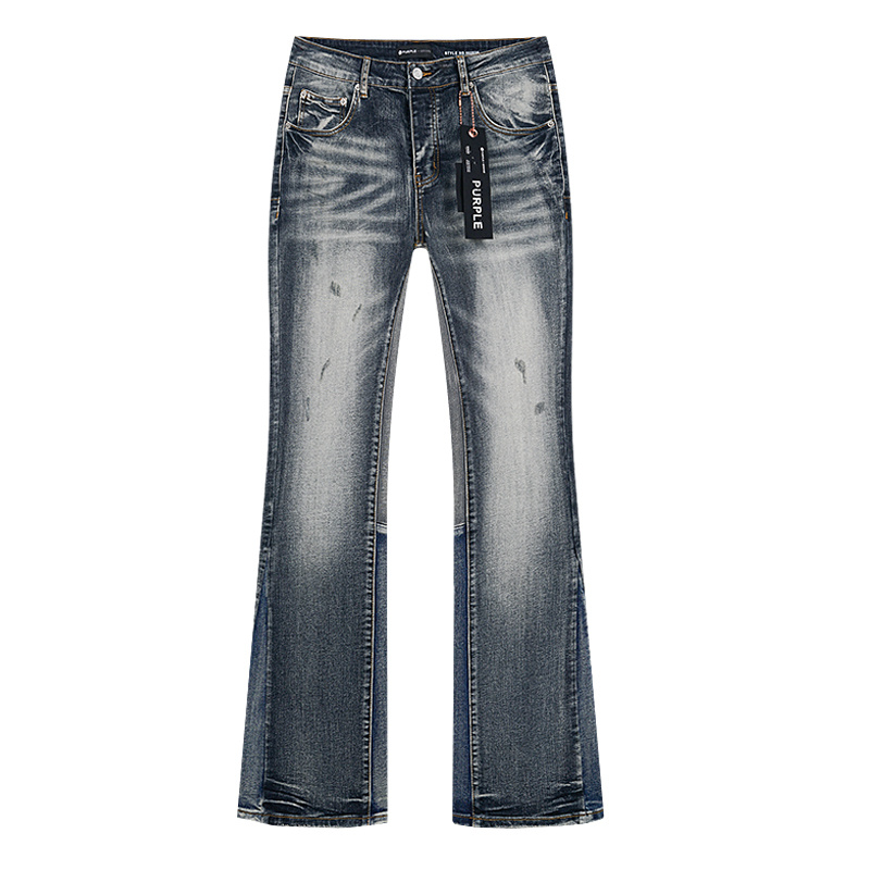 Purple Brand Washed Bootcut Denim Jeans Blue PU149