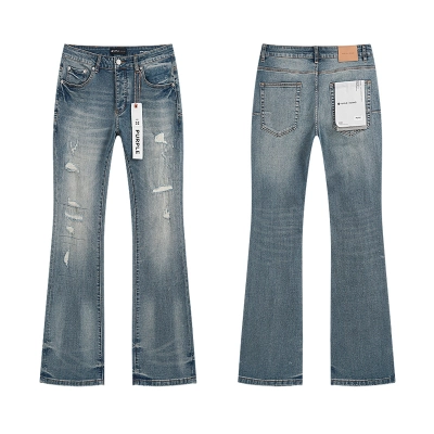 Purple Brand Washed Bootcut Denim Jeans Blue PU701 01