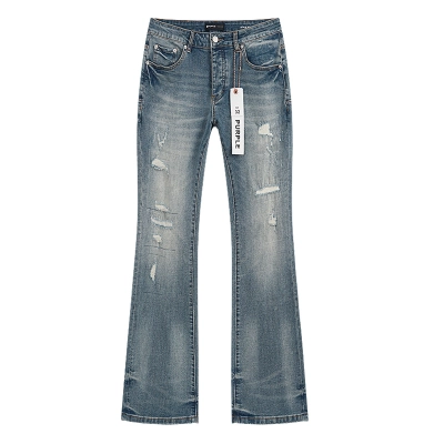 Purple Brand Washed Bootcut Denim Jeans Blue PU701 02