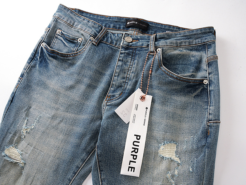 Purple Brand Washed Bootcut Denim Jeans Blue PU701