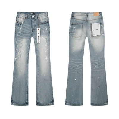 Purple Brand Washed Bootcut Denim Jeans Light Blue PU171 01