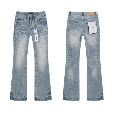 Purple Brand Washed Bootcut Denim Jeans Light Blue PU184 01