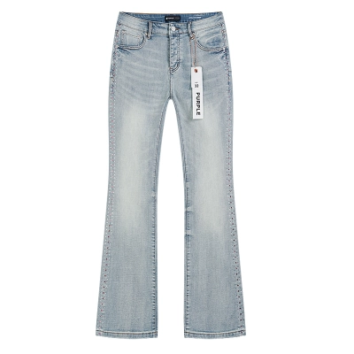 Purple Brand Washed Bootcut Denim Jeans Light Blue PU713 02