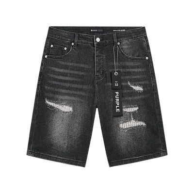Purple Brand Washed Denim Shorts Black PU519 02
