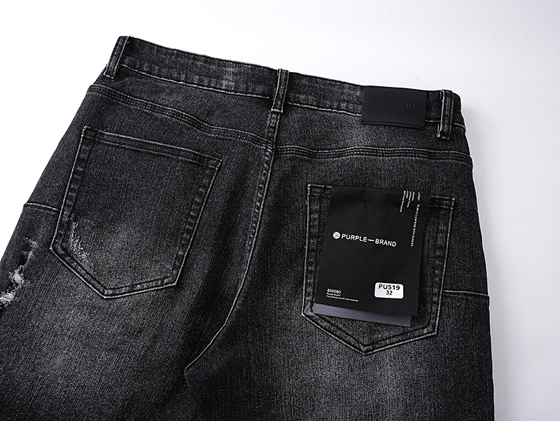 Purple Brand Washed Denim Shorts Black PU519