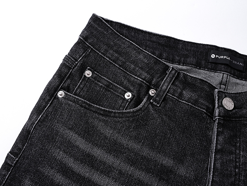Purple Brand Washed Denim Shorts Black PU519