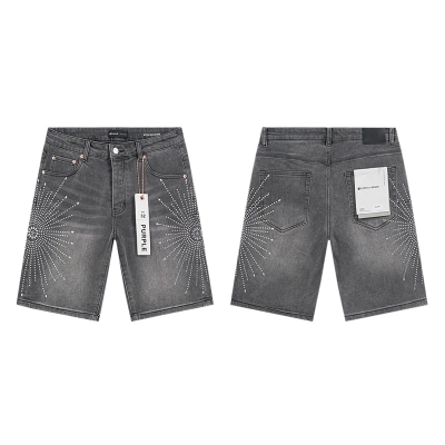 Purple Brand Washed Denim Shorts Gray PU503 01
