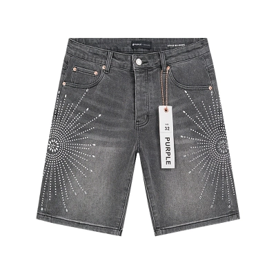 Purple Brand Washed Denim Shorts Gray PU503 02