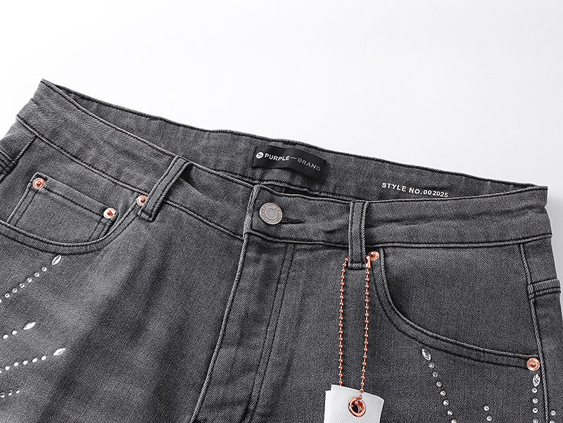 Purple Brand Washed Denim Shorts Gray PU503