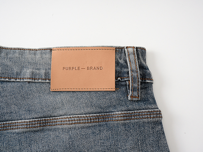 Purple Brand Washed Denim Shorts Light Blue PU509