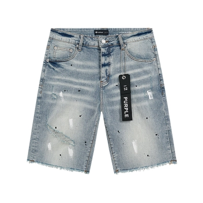 Purple Brand Washed Denim Shorts Light Blue PU511 02