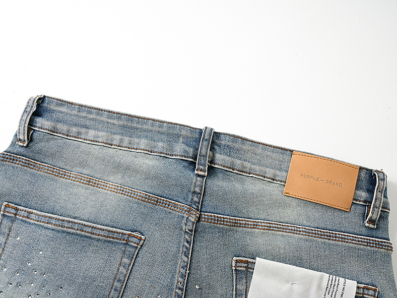 Purple Brand Washed Denim Shorts Light Blue PU512