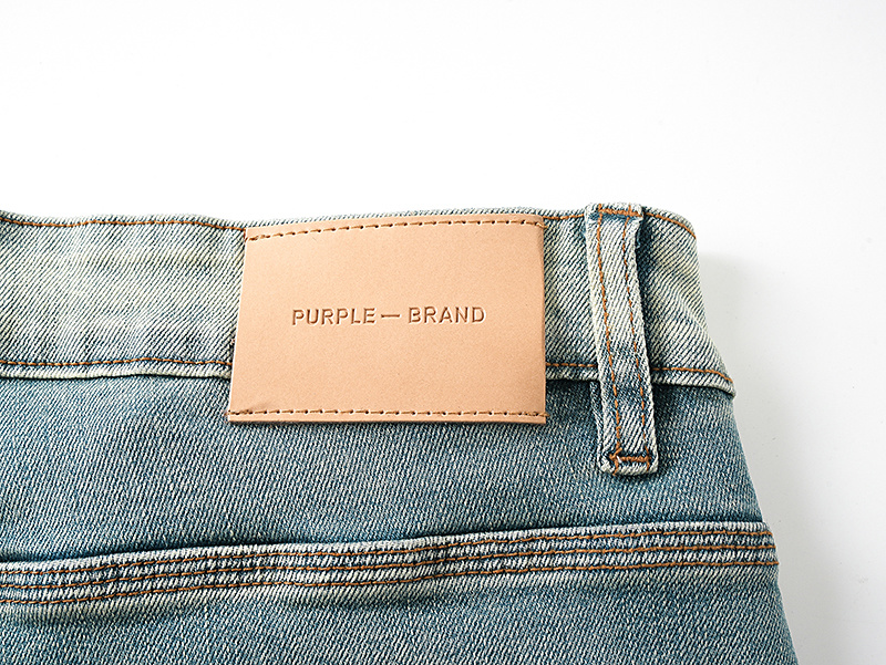 Purple Brand Washed Denim Shorts Light Blue PU513