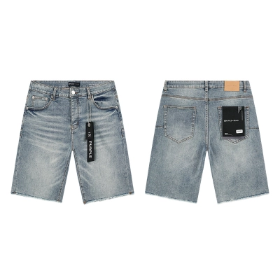 Purple Brand Washed Denim Shorts Light Blue PU522 01