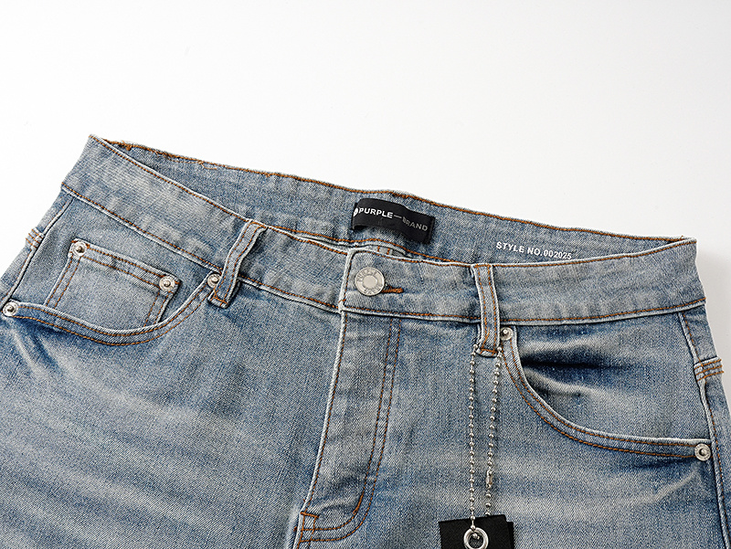 Purple Brand Washed Denim Shorts Light Blue PU522