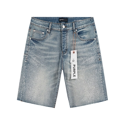 Purple Brand Washed Denim Shorts Light Blue PU525 02