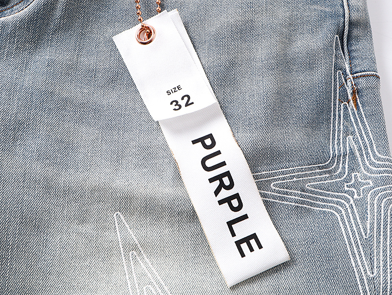 Purple Brand Washed Denim Shorts Light Blue PU528