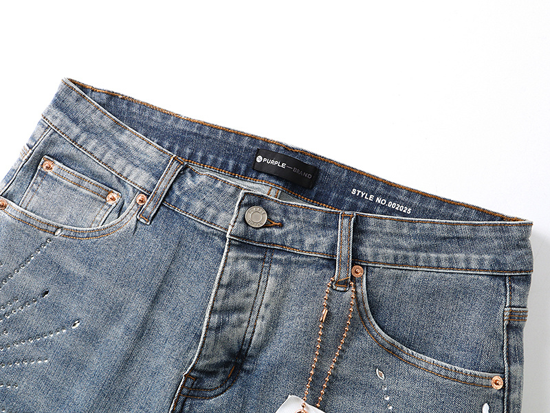 Purple Brand Washed Denim Shorts Light Blue PU530