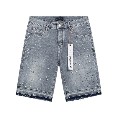 Purple Brand Washed Denim Shorts Light Blue PU533 02