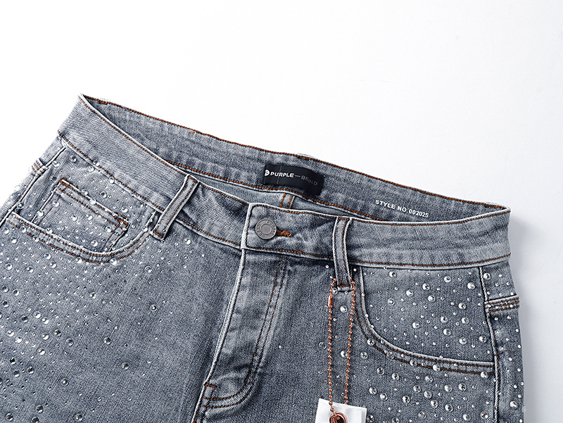 Purple Brand Washed Denim Shorts Light Blue PU533