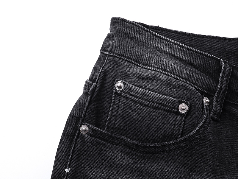 Purple Brand Washed Distressed Bootcut Denim Jeans Black PU711
