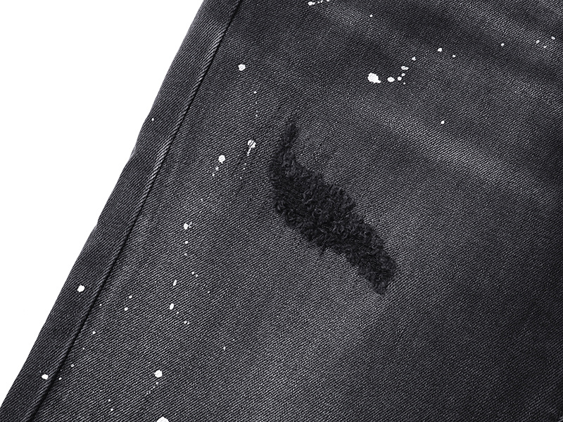 Purple Brand Washed Distressed Bootcut Denim Jeans Black PU711