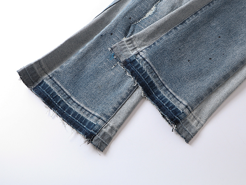 Purple Brand Washed Distressed Bootcut Denim Jeans Blue PU179