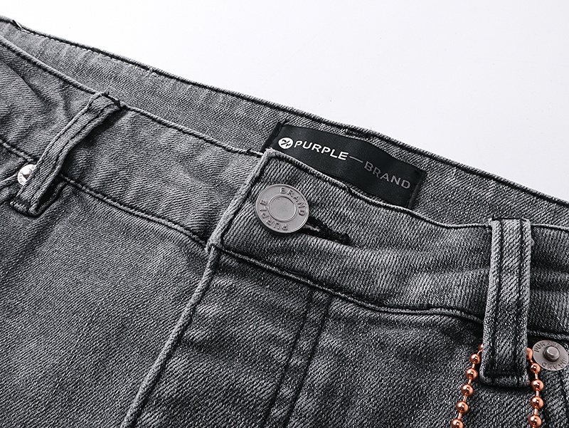 Purple Brand Washed Distressed Bootcut Denim Jeans Gray PU150