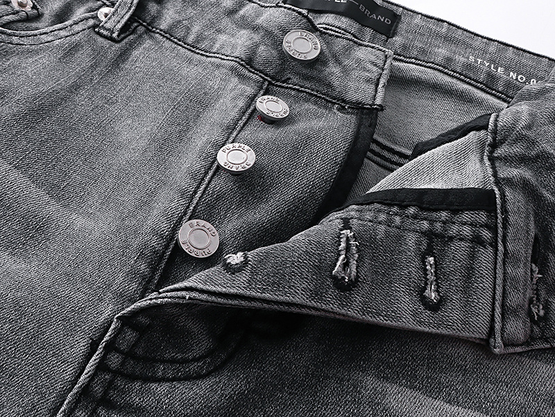 Purple Brand Washed Distressed Bootcut Denim Jeans Gray PU150