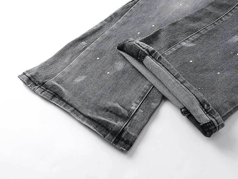 Purple Brand Washed Distressed Bootcut Denim Jeans Gray PU150