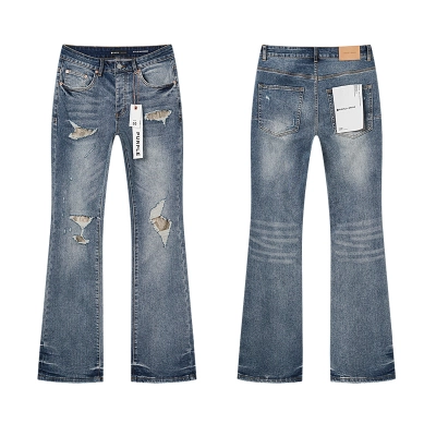 Purple Brand Washed Distressed Bootcut Denim Jeans PU188 01