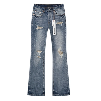 Purple Brand Washed Distressed Bootcut Denim Jeans PU188 02