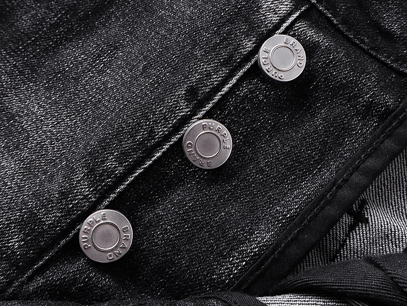 Purple Brand Washed Distressed Flared Denim Jeans Black PU191