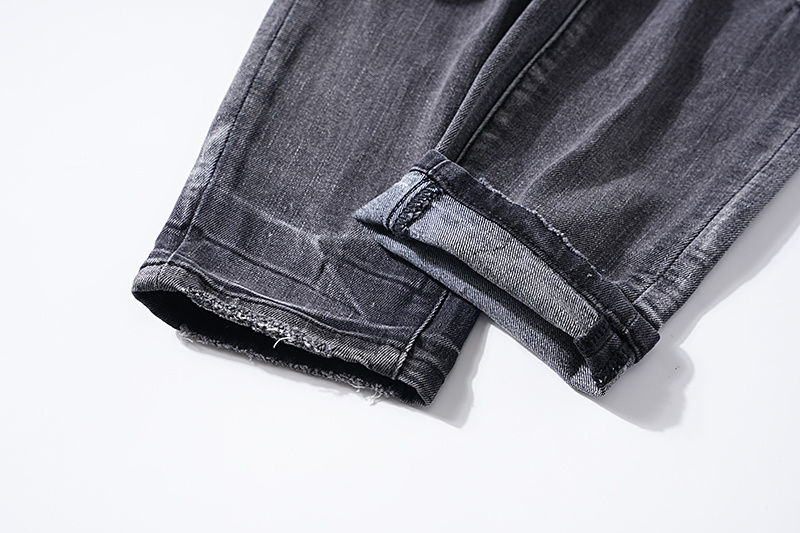 Purple Brand Washed Distressed Stacked Denim Jeans Gray PU112